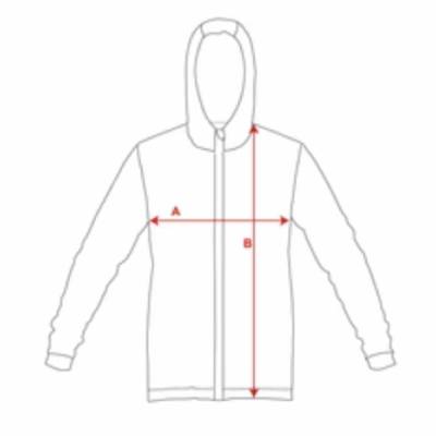 Mens High Performance Zip Hoody measurement diagram