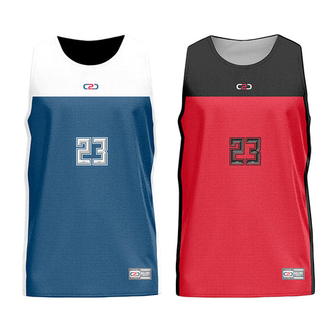 Dream Reversible Numbered Basketball Singlet Navy/Red in Stock