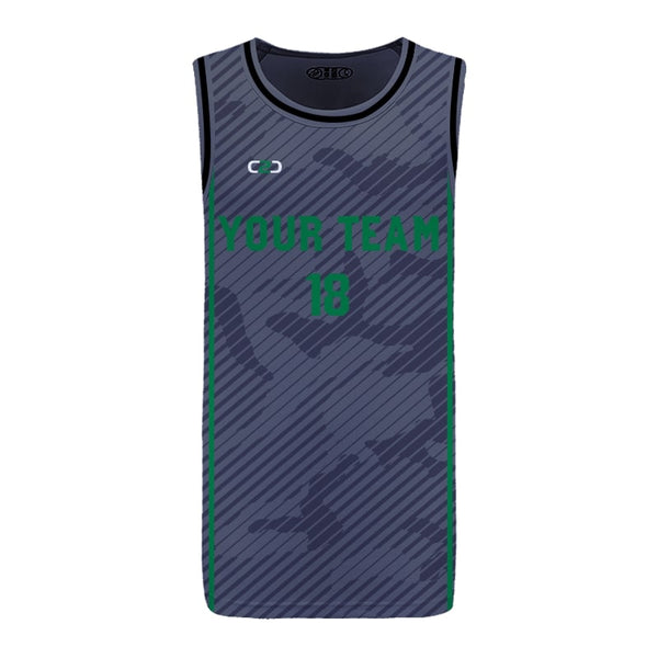 Custom CAMO HP Split Basketball Singlet Front View