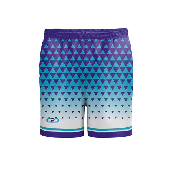 Custom Diamonds Basketball Shorts Mid Thigh Front View