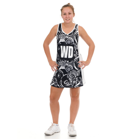 Halo Netball Dress Black/White